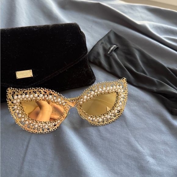 Dolce & Gabbana Filigree Pearl Cat-Eye Sunglasses (Model DG2238H)